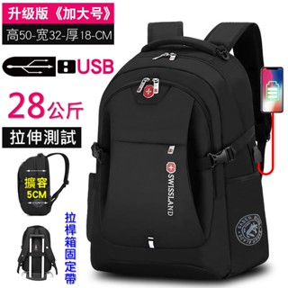 [臺灣現貨]【瑞士軍刀大容量防水電腦雙肩包】 大容量後揹包 17吋電腦包 後揹包 男揹包 筆電包 休閒包 雙肩揹包V