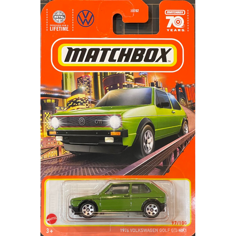 美泰matchbox火柴盒 福斯 1976 VOLKSWAGEN GOLF MK1 GTI 掀背車