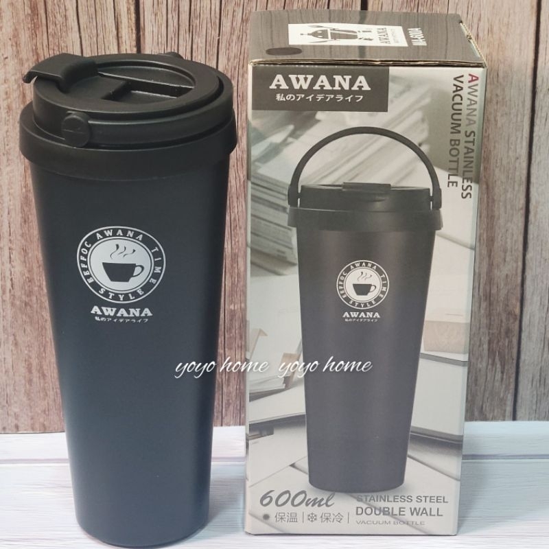 【yoyo home】AWANA304不鏽鋼咖啡杯600ml 手提式 不鏽鋼保溫杯黑/白/玫金