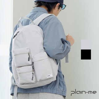 【plain-me】霧感尼龍立體多口袋後背包 PLN3031-242 <男女款 包包 後背包 書包>
