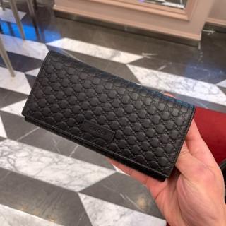 SoHoShop歐洲代購 GUCCI 經典Microguccissima雙G壓紋迷你LOGO牛皮扣式長夾 13卡