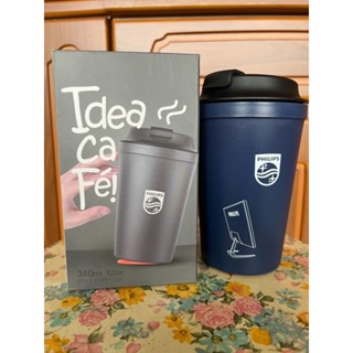飛利浦 PHILIPS 不倒咖啡杯 鐵灰色 340ml 12oz 隨行杯 保溫杯 桌面防倒杯 環保杯