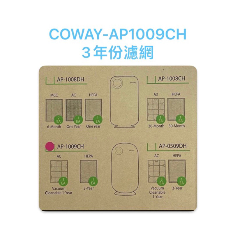 超優惠COWAY AP-1009CH AP 1009 適用 原廠 三年份濾網 3年份濾網 空氣清淨機 濾網 耗材