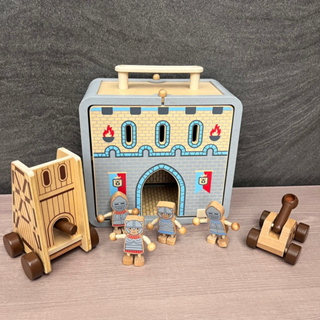 9成新 UDEAS Boxset 攜帶式 玩具箱 城堡 遊戲組 澳洲 木製 手提 遊戲盒 扮家家酒 攻城