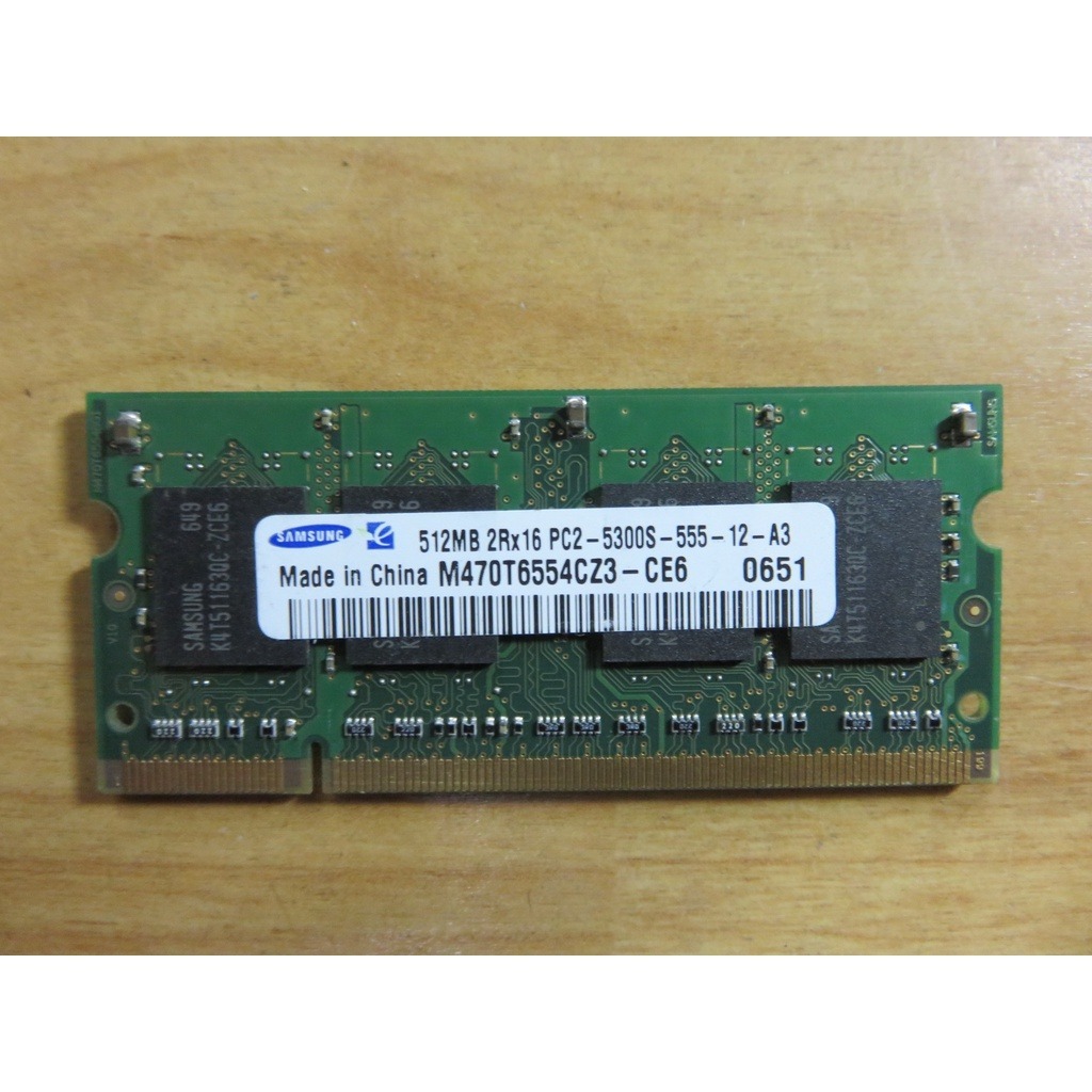 D.筆記型電腦記憶體-SAMSUNG 512MB, DDR II SDRAM, 667MHZ, SODIMM 直購價50