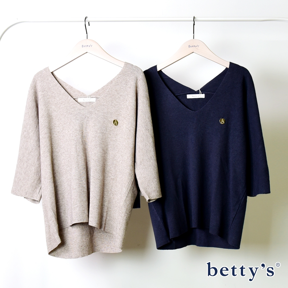 betty’s貝蒂思(15)V領七分袖素色針織上衣(共二色)