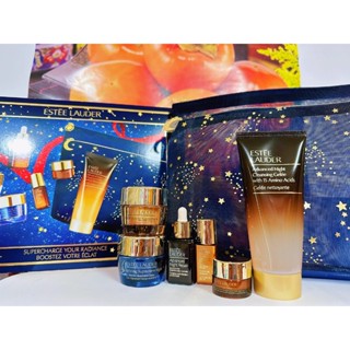 雅詩蘭黛 小棕家族保養組 7件組 1。特潤超導醒膚潔顏蜜 100ml (正貨） 2。特潤超導全方位修護露 15ML 3。