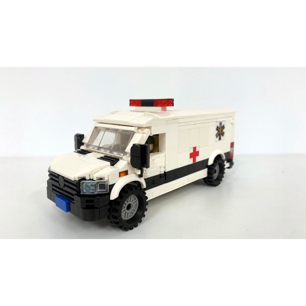 【樂磚MOC】個人創作積木 中華民國國軍醫護部隊 賓士Sprinter救護車 台灣 軍事 救護醫療 非樂高 相容LEGO