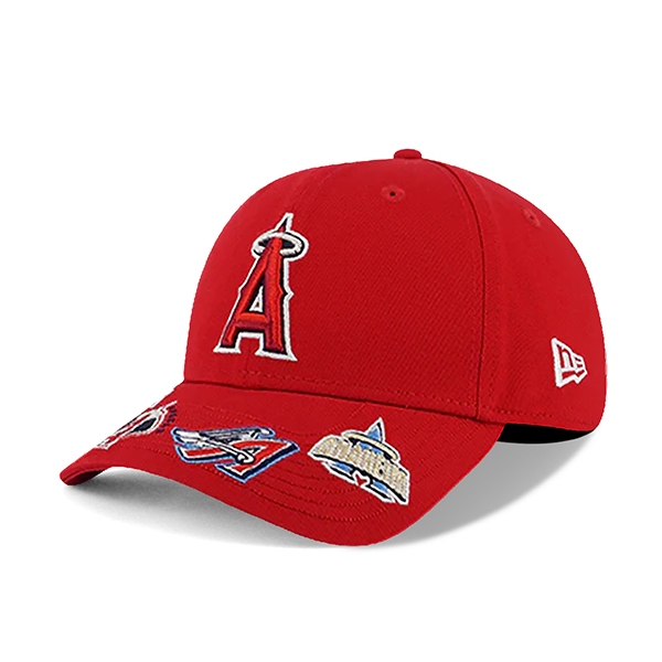 【NEW ERA】MLB 洛杉磯 天使 活力紅 9FORTY 老帽 沿多LOGO 限量【ANGEL NEW ERA】