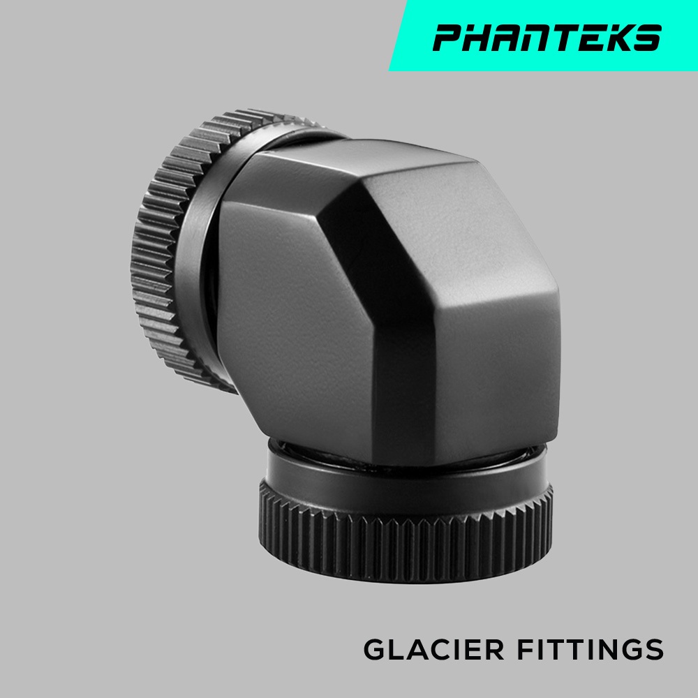 Phanteks 追風者 PH-A90_BK12 G1/4 12mm硬管對硬管90度接頭 – 黑色