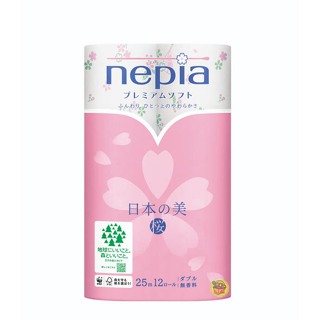 【JPGO】超取限1包~日本製 nepia王子製紙 滾筒式雙層衛生紙 12捲入~日本之美 櫻