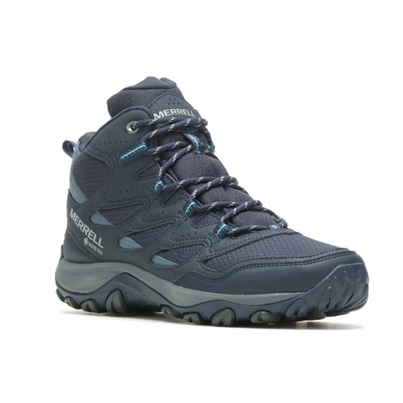 【MERRELL 美國】男 WEST RIM SPORT MID GORE-TEX 中筒登山鞋 海軍藍 ML037123