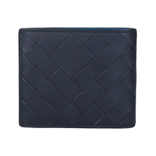 【鋇拉國際】BOTTEGA VENETA BV 男款對折短夾 黑色內裡藍色 義大利正品代購 歐洲代購 台北實體店工作室