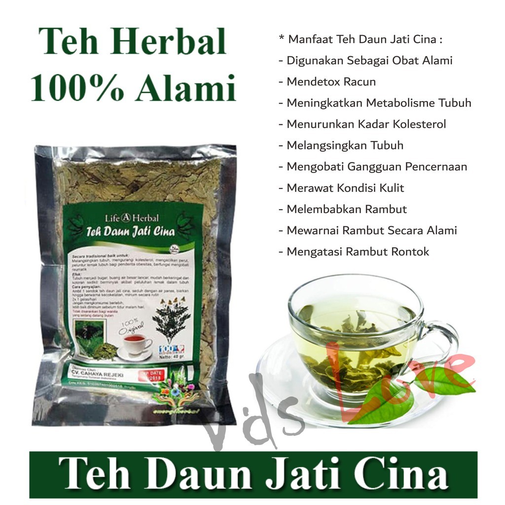 Teh Herbal Daun Jati Cina Pelangsing Penurun Berat Badan