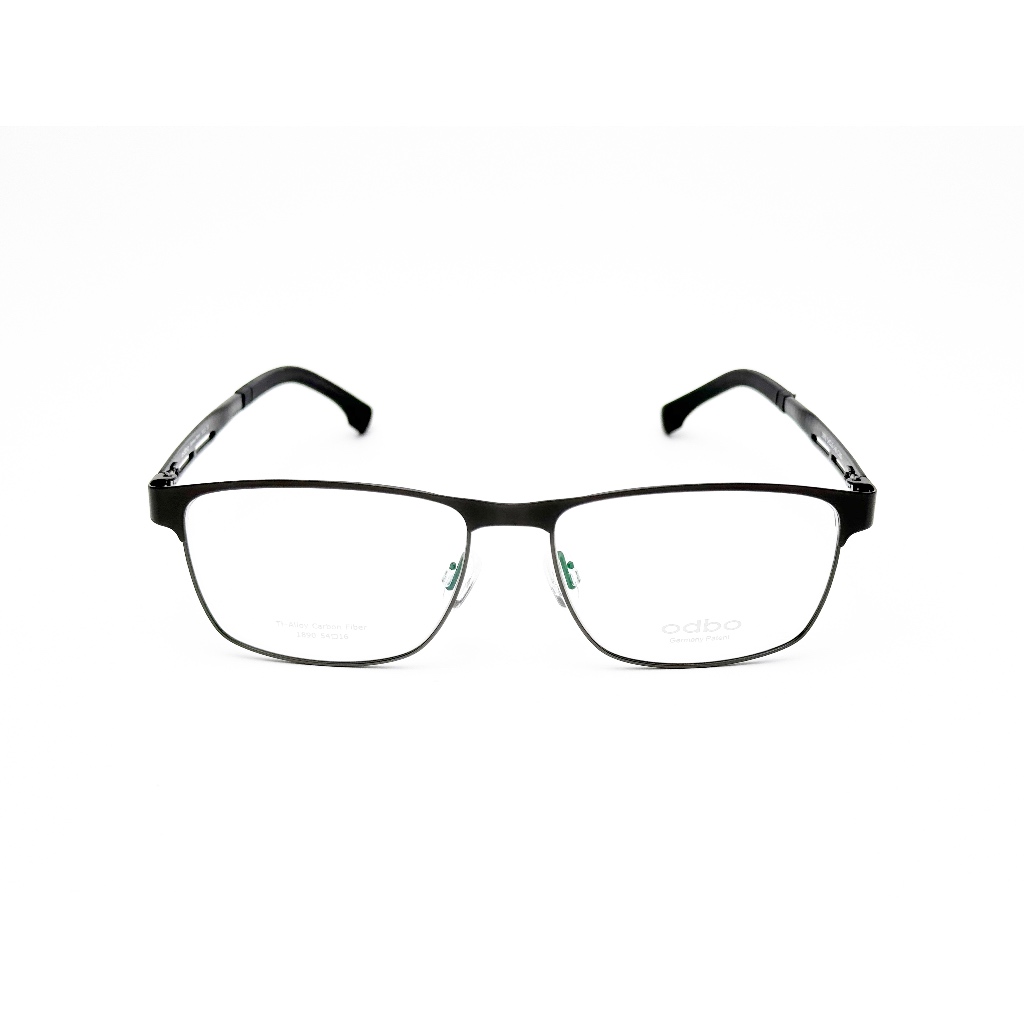 【全新特價】odbo 鈦金屬光學眼鏡鏡框 1890 C2BD 亮槍色-碳纖維紋路 輕量化無螺絲設計