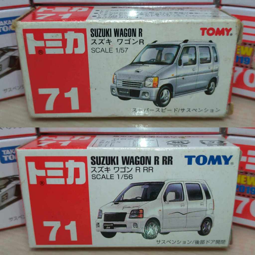 Tomica 多美 No.71 Suzuki Wagon R 舊藍標 + Wagon R RR 紅標 兩台合售