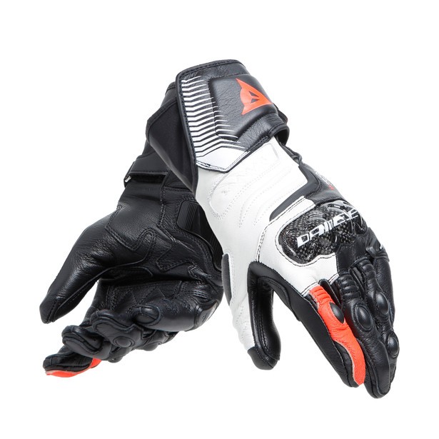 威盛重車人身部品 女版 Dainese 丹尼斯 CARBON 4 LONG GLOVES 卡夢 長皮革防摔手套 紅白