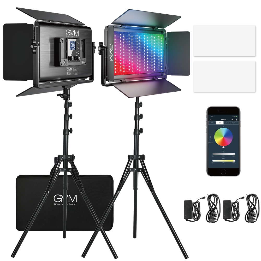 GVM 1500D 雙燈組 平板燈 雙色溫 攝影燈 持續燈 攝影棚 直播 商品 人像 【上洛】