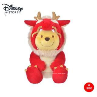 迪士尼【SAS 日本限定】迪士尼商店 Disney Store 小熊維尼 ETO POOH 龍年 紅 玩偶娃娃 (M)