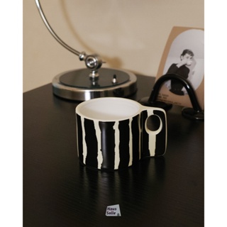 ❮台灣出貨 復古條紋陶瓷杯 馬克杯 陶瓷杯 咖啡杯 中古風