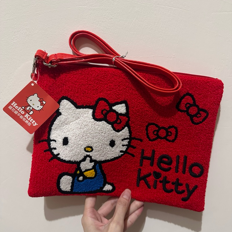 【全新】Hello kitty 緹花繡 平板收納包 拉鍊包