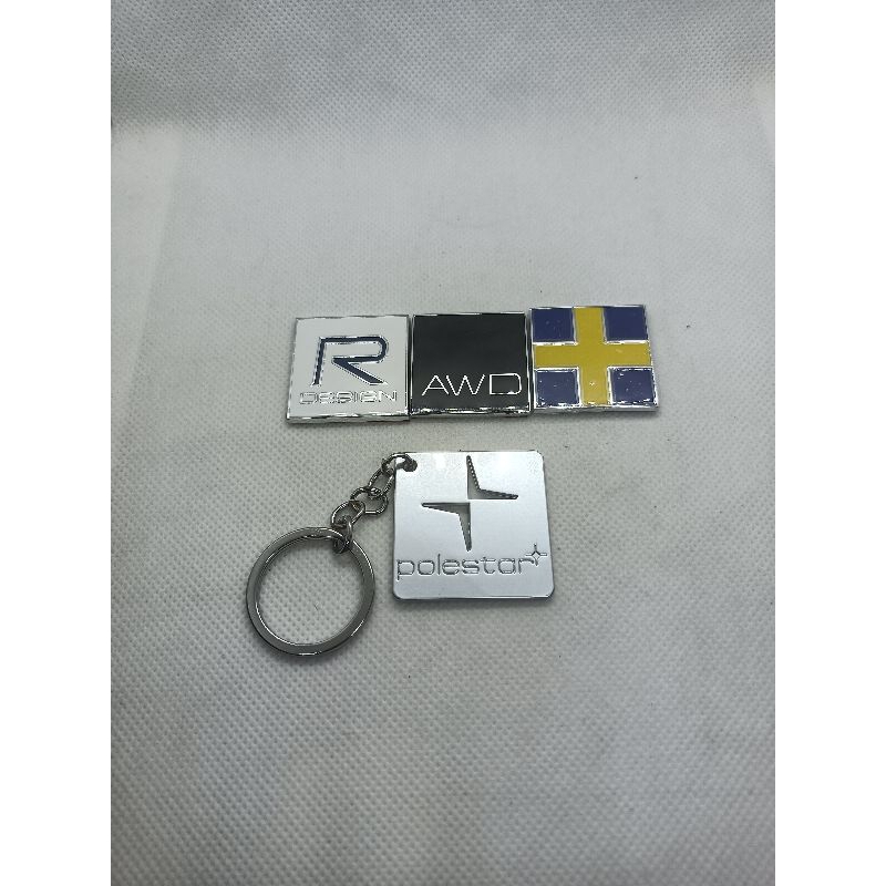 現貨！ 台灣出貨 Volvo 全金屬 車標 貼標 車尾標 R Design AWD 瑞典國旗標 Polestar鑰匙圈