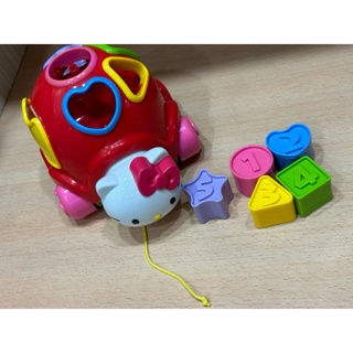 （近全新）2013 Sanrio 三麗鷗Hello Kitty 凱蒂貓 手拉車形狀配對玩具 寶寶益智音樂玩具 早期 絕版