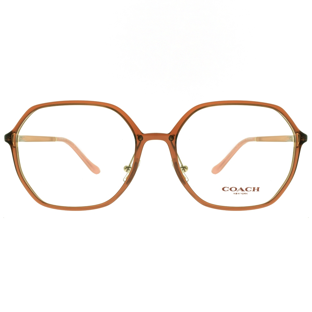 COACH 光學眼鏡 HC6204D 5722 時尚多邊框 - 金橘眼鏡