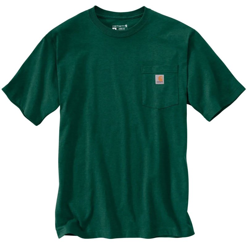 CARHARTT 美版 K87 G55 POCKET TEE 6.75oz 重磅口袋 短T (G55林木綠色) 化學原宿