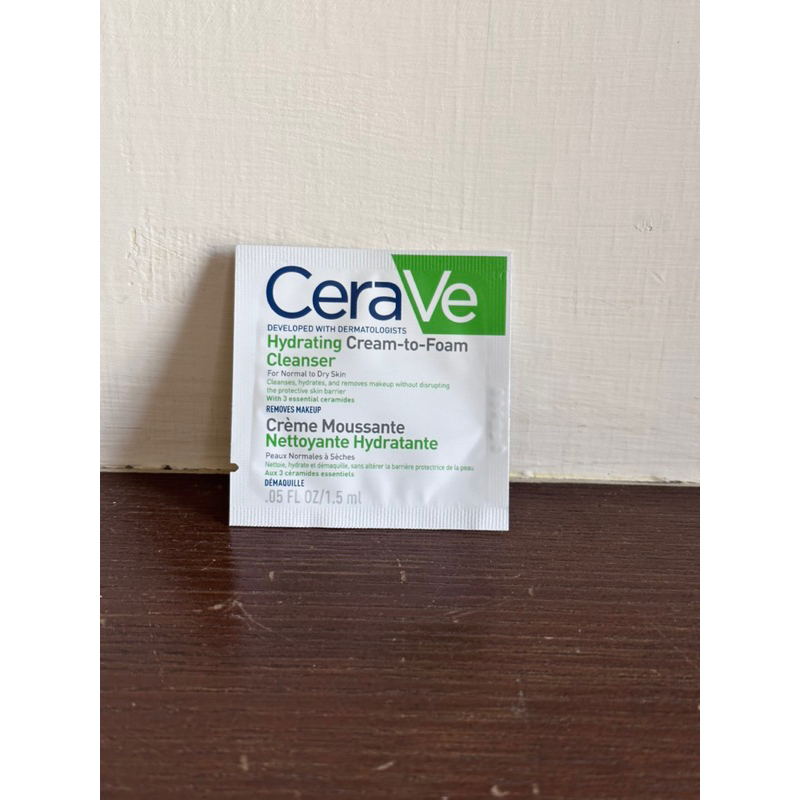 適樂膚cerave 溫和洗卸泡沫潔膚乳1.5ml 全新 試用包