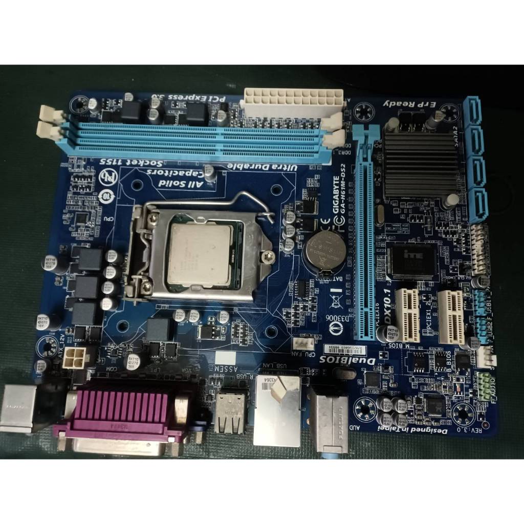 GIGABYTE技嘉GA-H61M-DS2主機板+cpu  二手良品