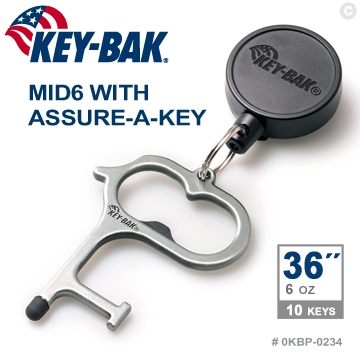 【DS醫材】KEY-BAK MID6 系列 36”伸縮鑰匙圈+Assure-A-Key多功能指環 #0KBP-0234