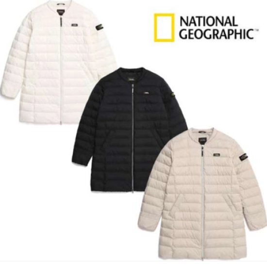 過季特價❗️韓國 National Geographic 國家地理 女裝 U領輕量中長版羽絨外套 N224WDW140