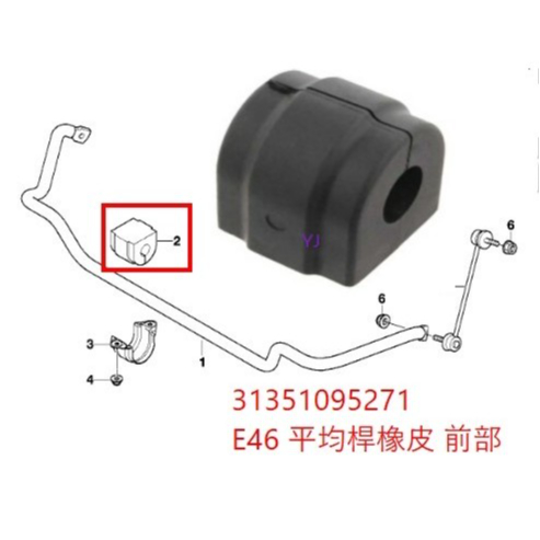 BMW 寶馬 E46 前部(孔徑24.6mm)  平均桿橡皮  防傾桿橡皮 平均桿 防傾桿 31351095271