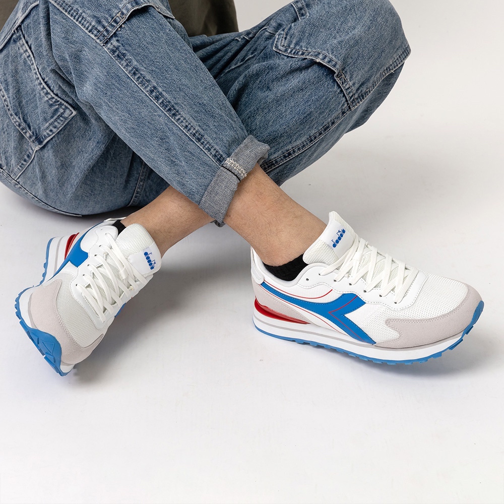 Diadora 迪亞多那 慢跑鞋 運動鞋 生活時尚運動鞋 寬楦 拼接 舒適 透氣 時間旅行者 DA71519 白藍 男款