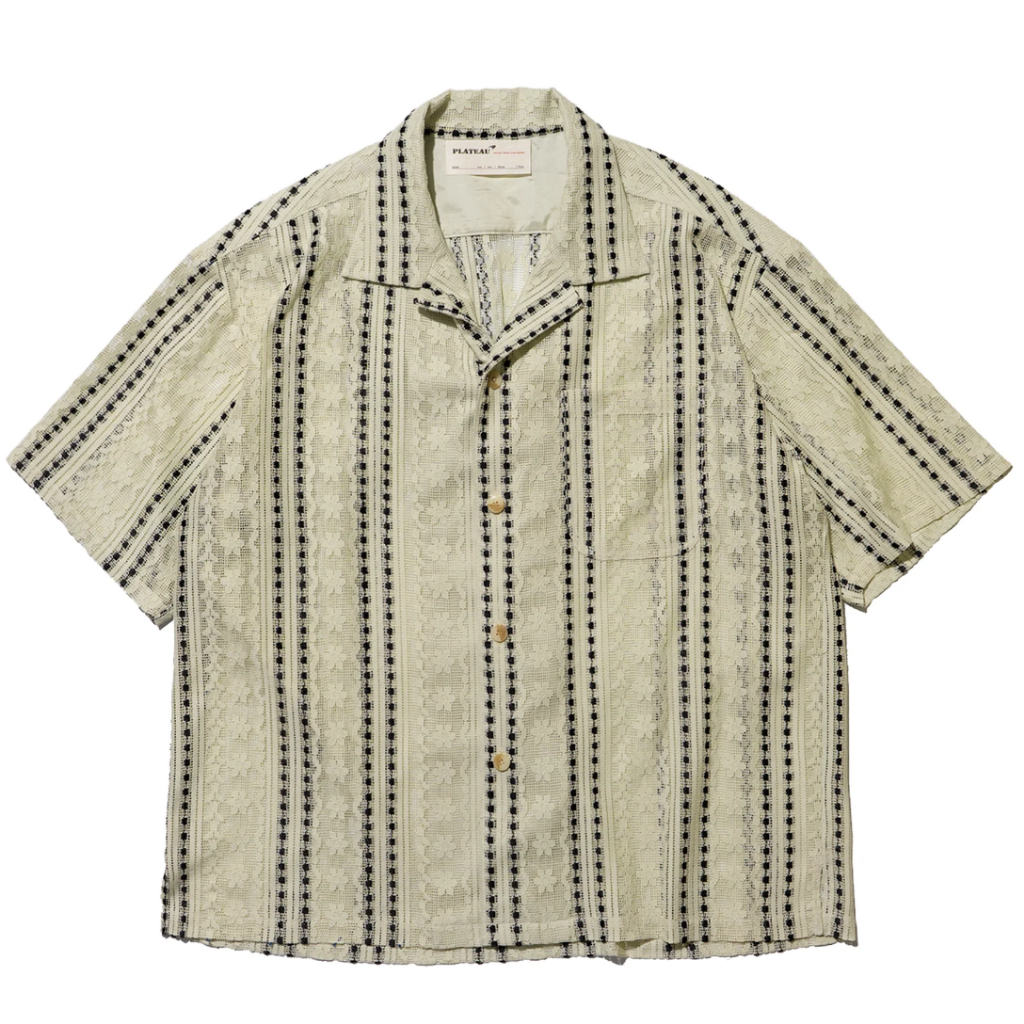 [INNOCENTHOOD] PLATEAU STUDIO stripe lace shirt
