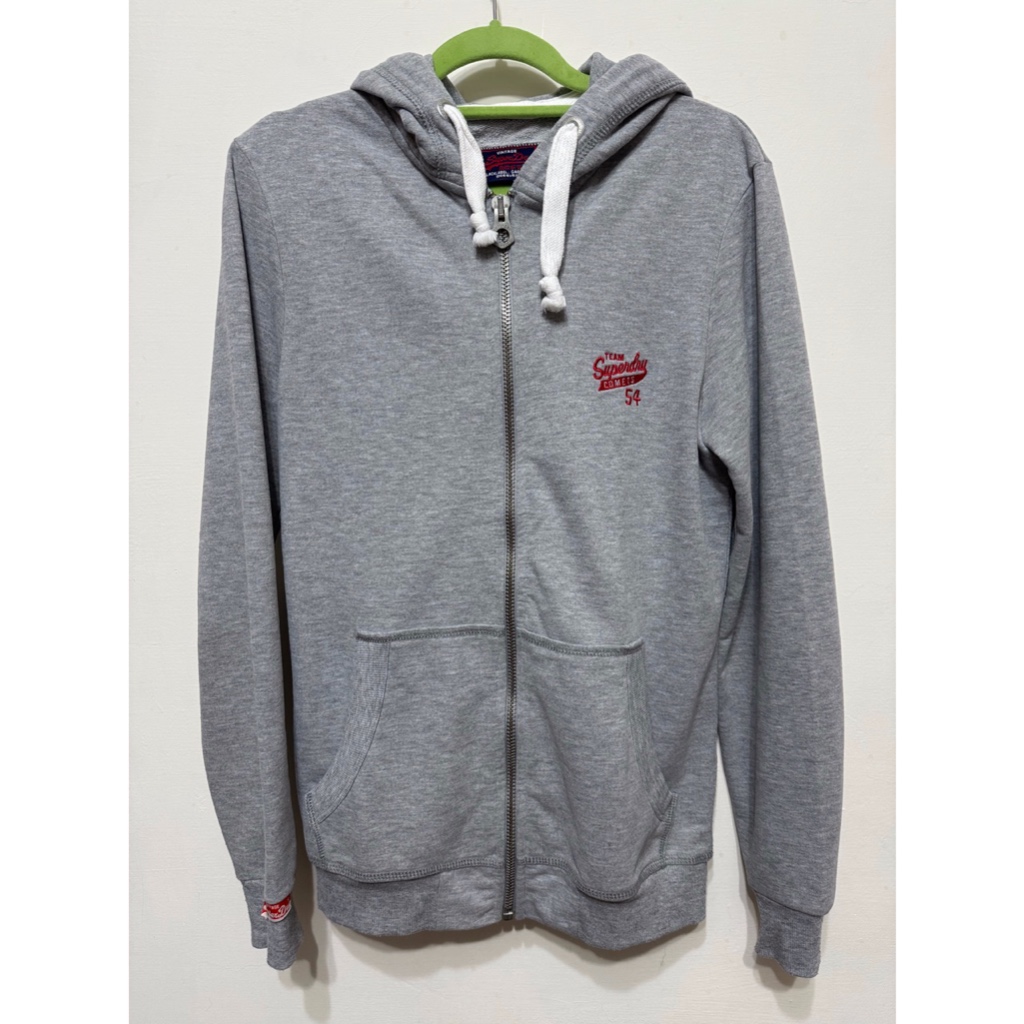 二手九成新 superdry 極度乾燥 連帽外套 hoodie 鋪棉 灰色 男款尺寸：S