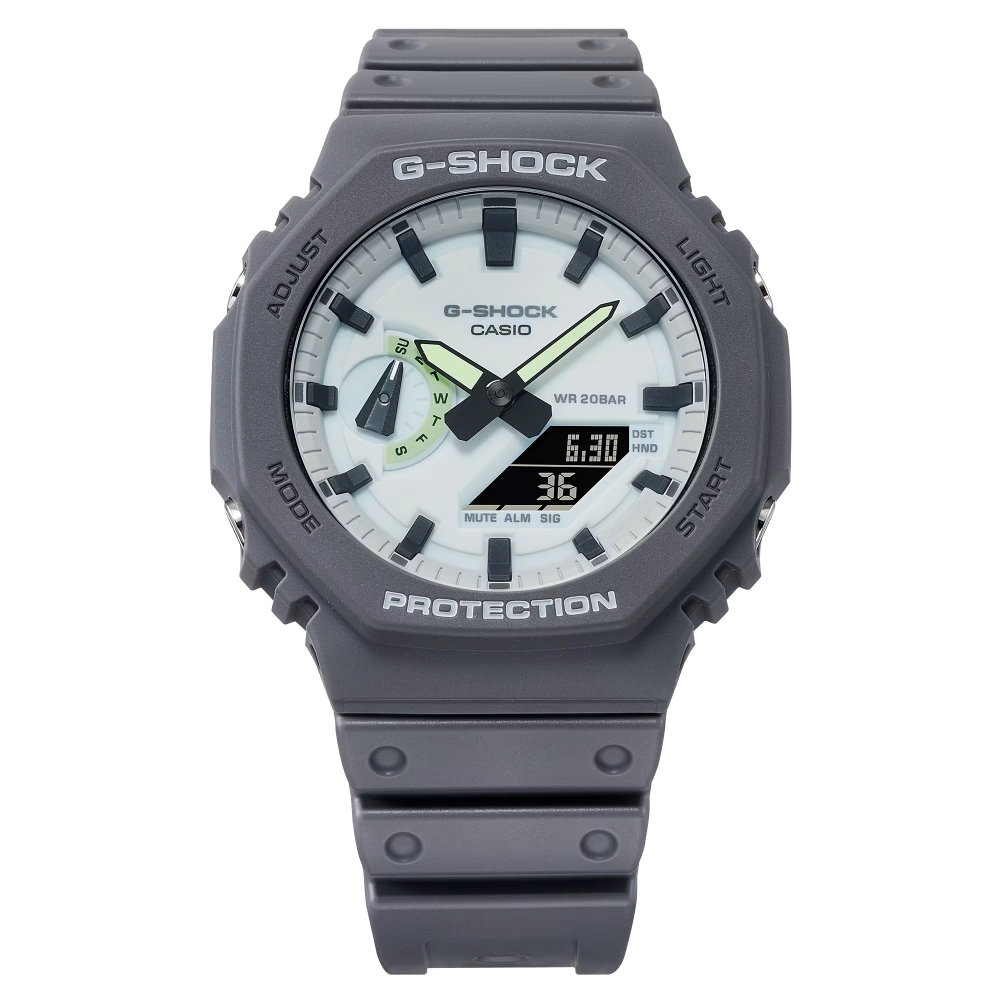 CASIO 卡西歐 G-SHOCK系列 酷炫設計  八角雙顯手錶 -黑暗灰 GA-2100HD-8A