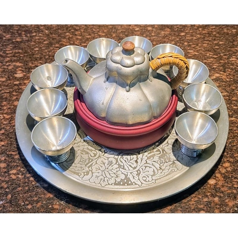 錫器　茶壺 顏正和潮汕手工錫茶盤圓形壺承茶船功夫茶具– 嵐雲茶業