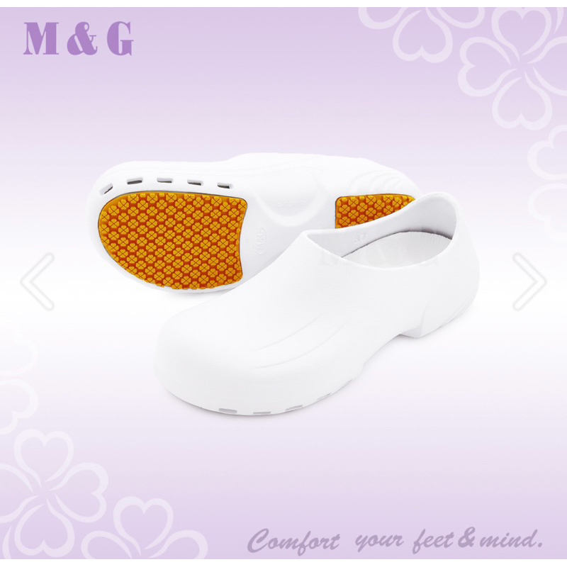 M&amp;G 刀房鞋 美而堅 健康鞋 耐磨防水型工作拖鞋-CM01683 尺寸45 號 白色