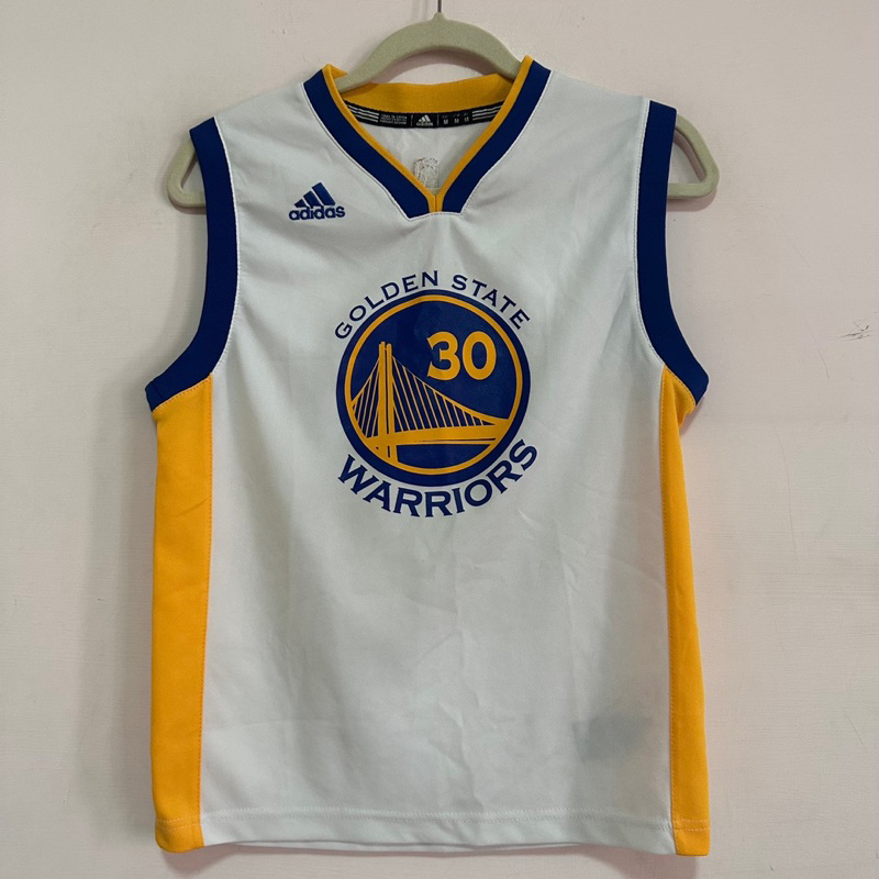 二手Adidas大童版 Stephen Curry金州勇士隊球衣 尺寸M(10~12歲穿）