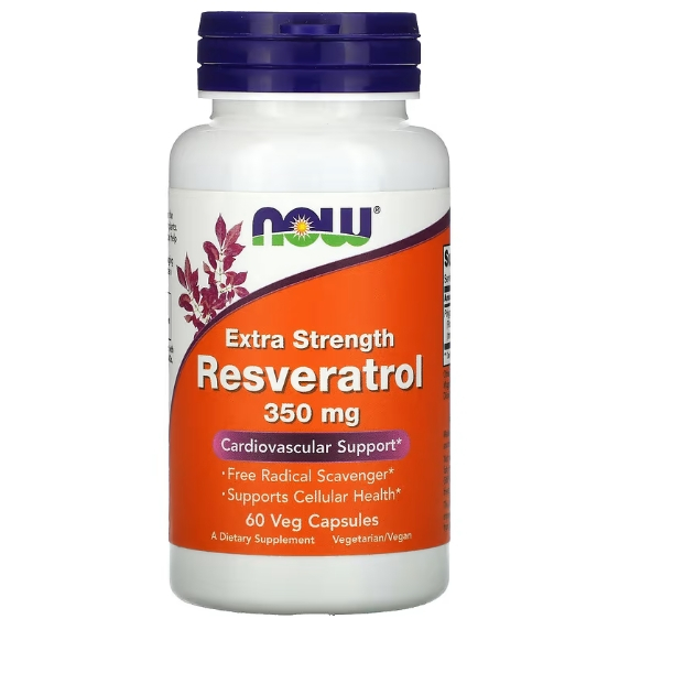 【🈵️千免運】NOW 特強型白藜蘆醇Resveratrol350 毫克60粒