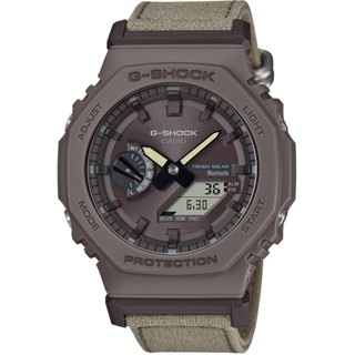 CASIO 卡西歐 G-SHOCK 太陽能藍芽 農家橡樹八角手錶 環保布質錶帶 GA-B2100CT-1A5