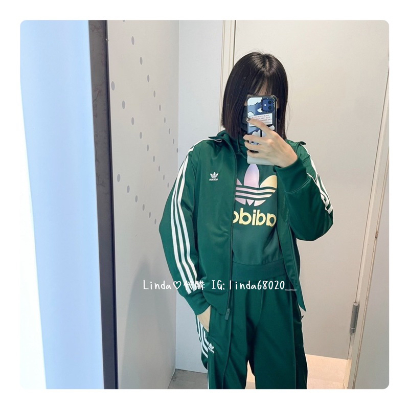 Linda❤️代購 Adidas 運動套裝 拉鍊 立領 長袖 長褲 綠色 長褲 女款 IP0642 IP0612