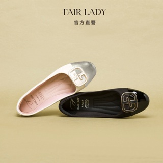 FAIR LADY 我的旅行日記 氣質小香風G釦平底鞋 象牙色 絲綢黑色 (5J2890) 女鞋 娃娃鞋