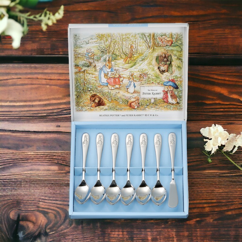 ⚡現貨⚡日本 彼得兔304不鏽鋼湯匙抹刀組 小湯匙 咖啡勺 奶油 果醬抺刀 禮盒組