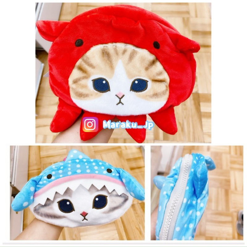 日本限定 mofusand 貓福珊迪 鯨魚 章魚 雙面包 收納包 化妝包 萬用包 筆袋 貓咪 橘貓 虎斑貓 小貓