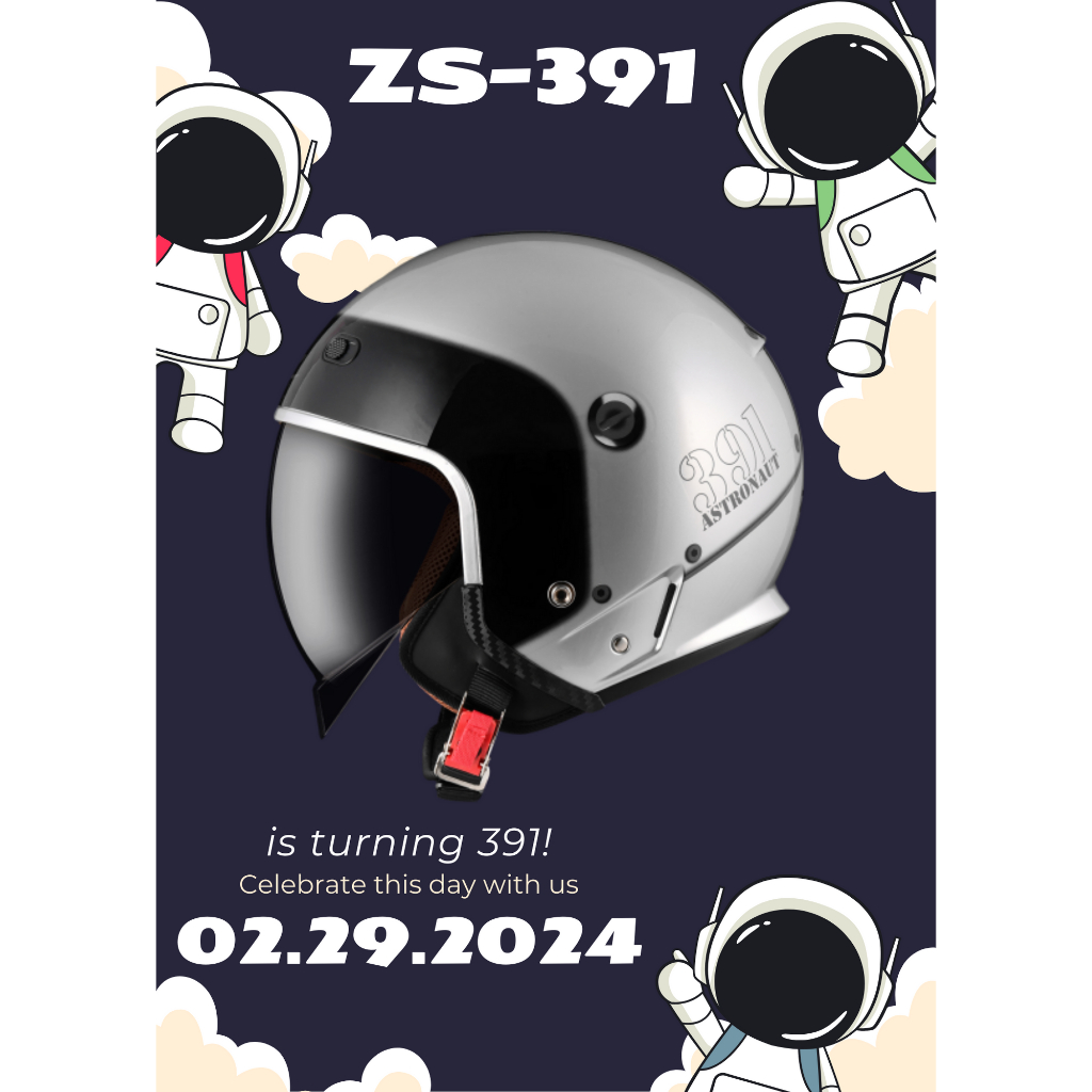 🍀Lucky幸運安全帽🍀ZEUS 安全帽 ZS-391 zs-391 白銀黑銀 太空帽 月球帽  內襯可拆 四分三罩