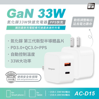 SongWin AC-D15 氮化鎵33W快速充電器