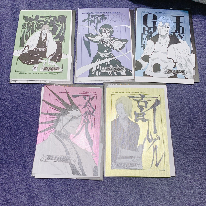 BLEACH 死神 金屬風 明信片 浦原喜助 朽木露琪亞 葛力姆喬 更木劍八 吉良
